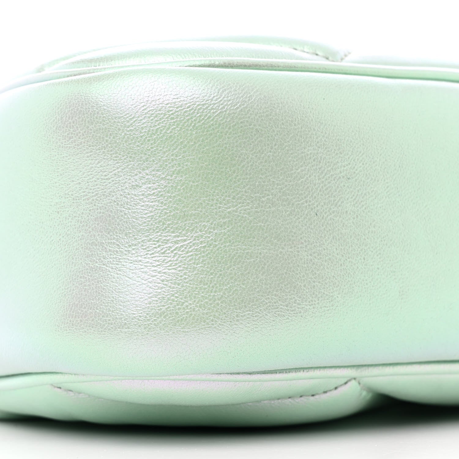 Gucci Iridescent Nappa Chevron Matelasse Small GG Marmont Chain Shoulder Bag Iridescent Salvy Green 9 of 11