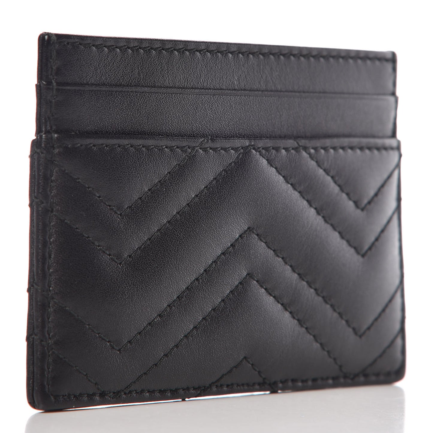 Calfskin Matelasse GG Marmont Card Holder Black