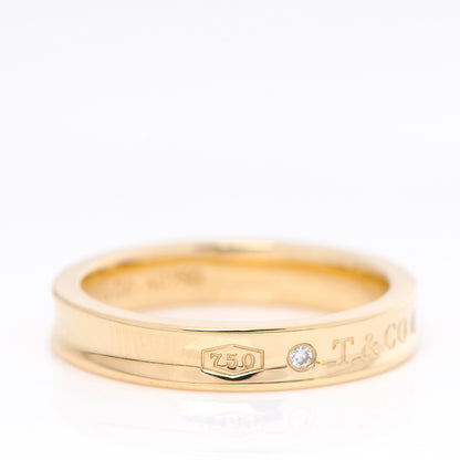 Tiffany 18K Yellow Gold Diamond Narrow 1837 Ring 7.5 5 of 5