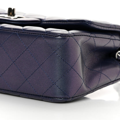 Chanel Iridescent Lambskin Quilted Mini Rectangular Flap Dark Purple 10 of 10