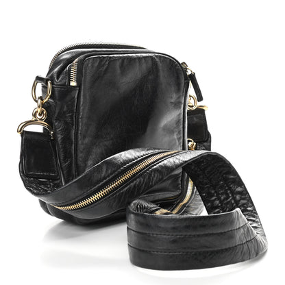 Chanel Lambskin Jersey Scales Zipper Shoulder Bag Black 3 of 10
