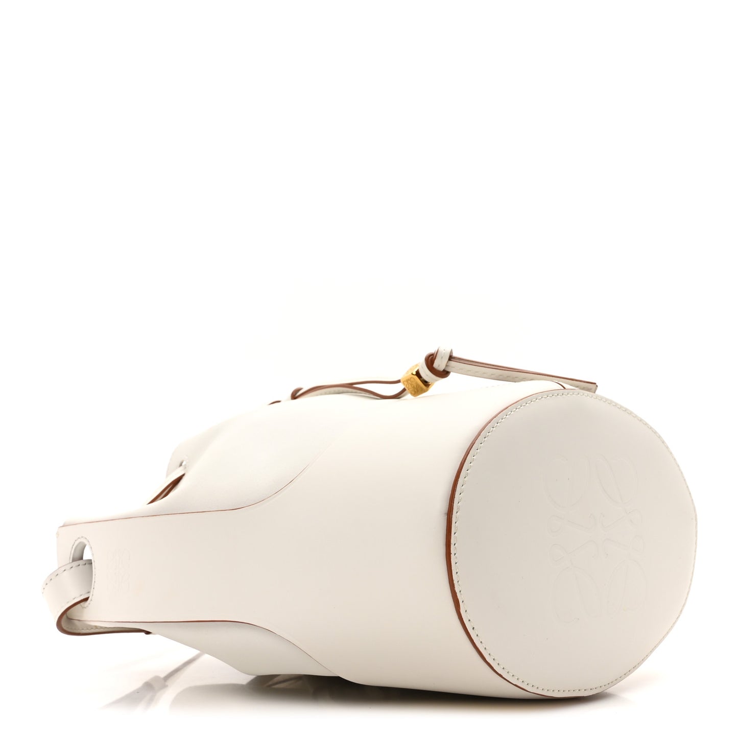 Calfskin Small Balloon Bucket Bag Soft White