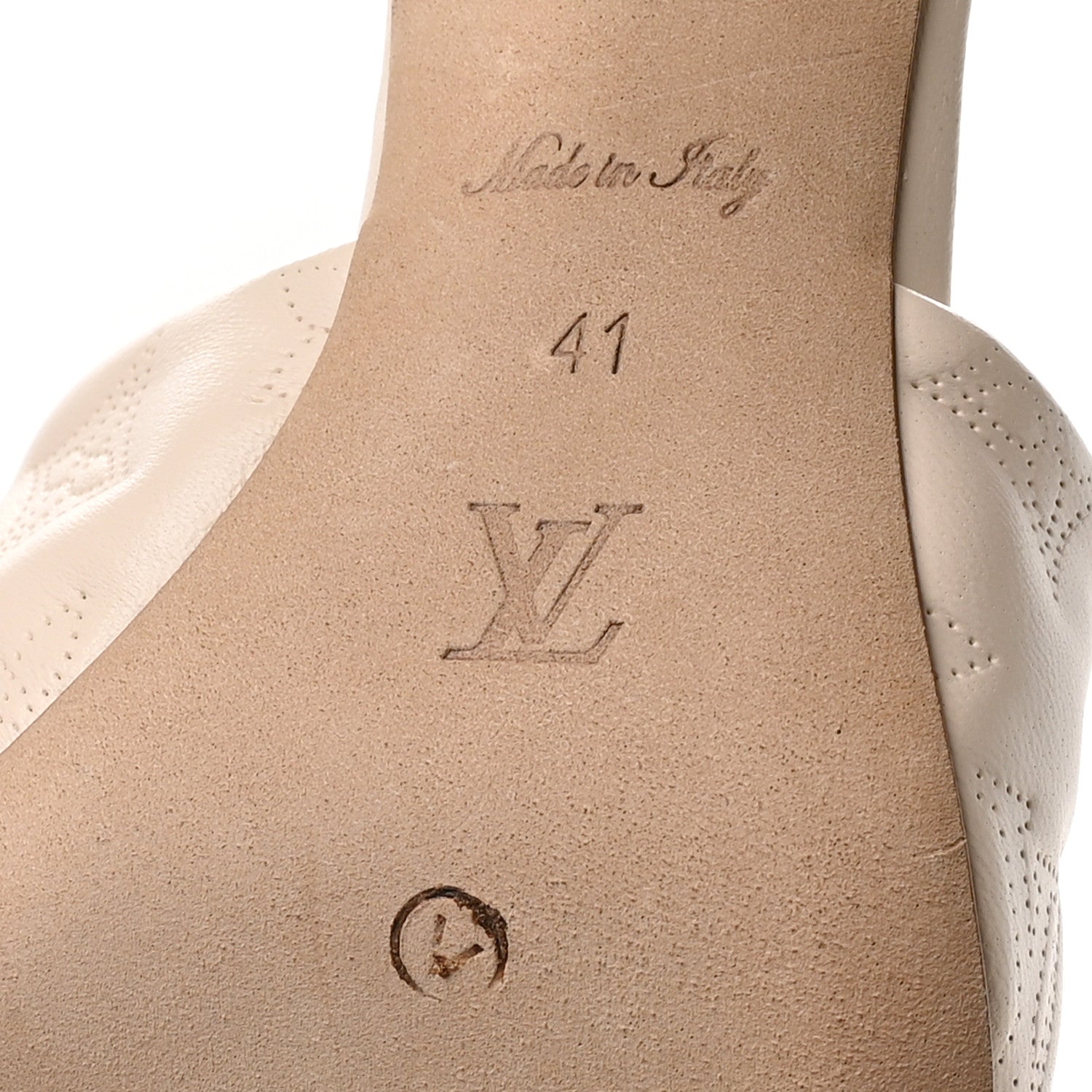 Louis Vuitton Lambskin Embossed Monogram Revival High Heel Mules 41 Beige 7 of 8