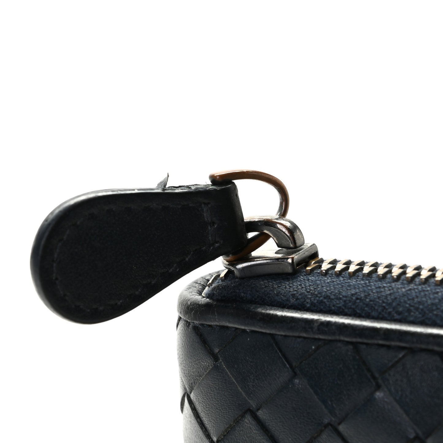 Nappa Intrecciato Zip Around Wallet Denim