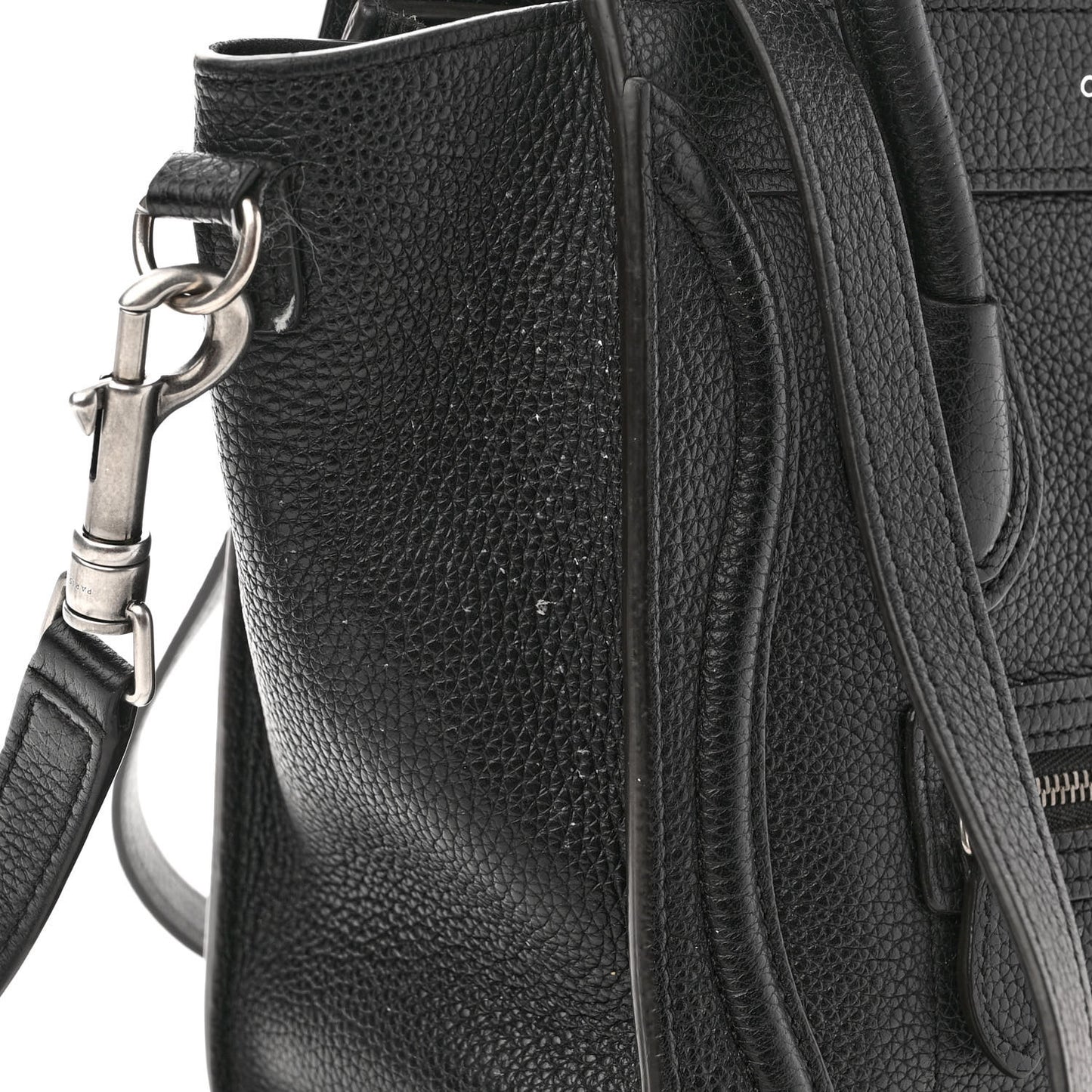 Drummed Calfskin Nano Luggage Black