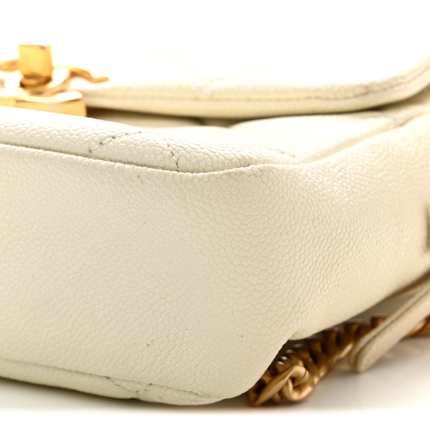 Chanel Shiny Caviar Quilted Chain Melody Backpack White 10 of 10