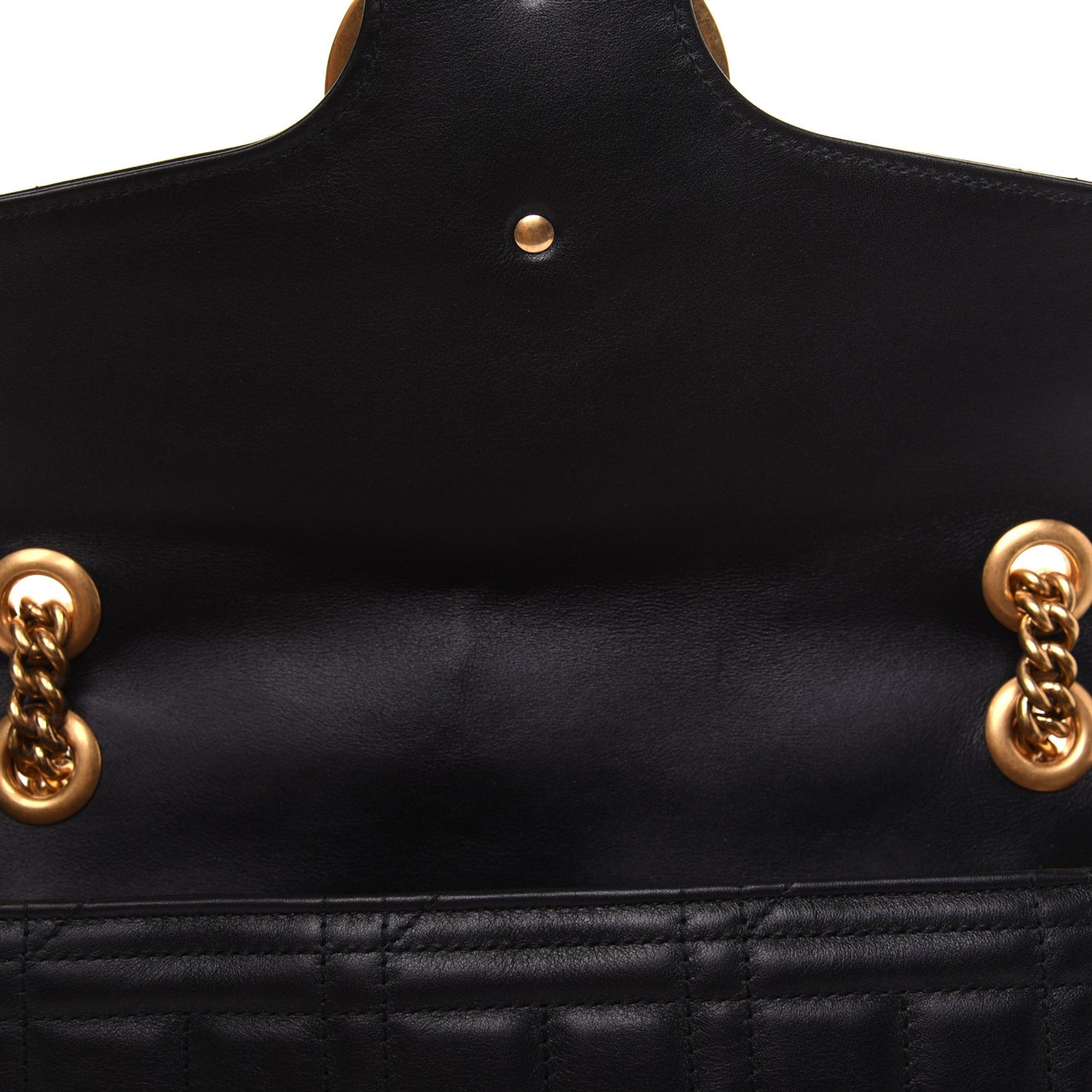 Calfskin Matelasse Studded Medium Pearly GG Marmont Shoulder Bag Black