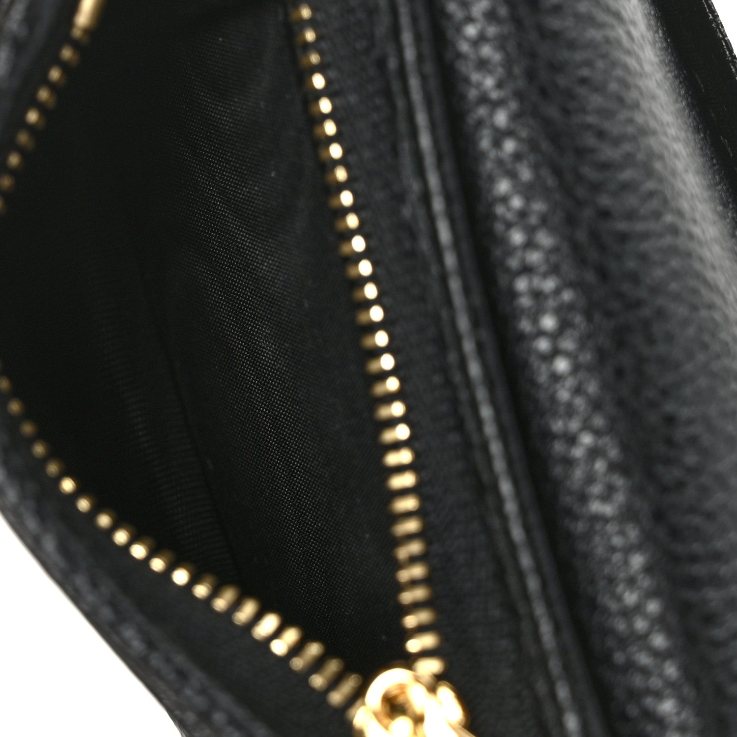 Gucci Grainy Calfskin Zumi Chain Card Case Wallet Black 5 of 8