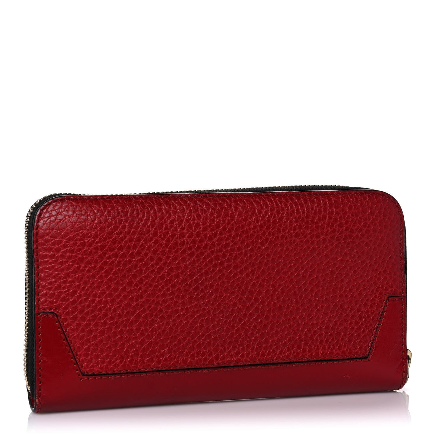 Calfskin Ziggy Zip Around Wallet Red