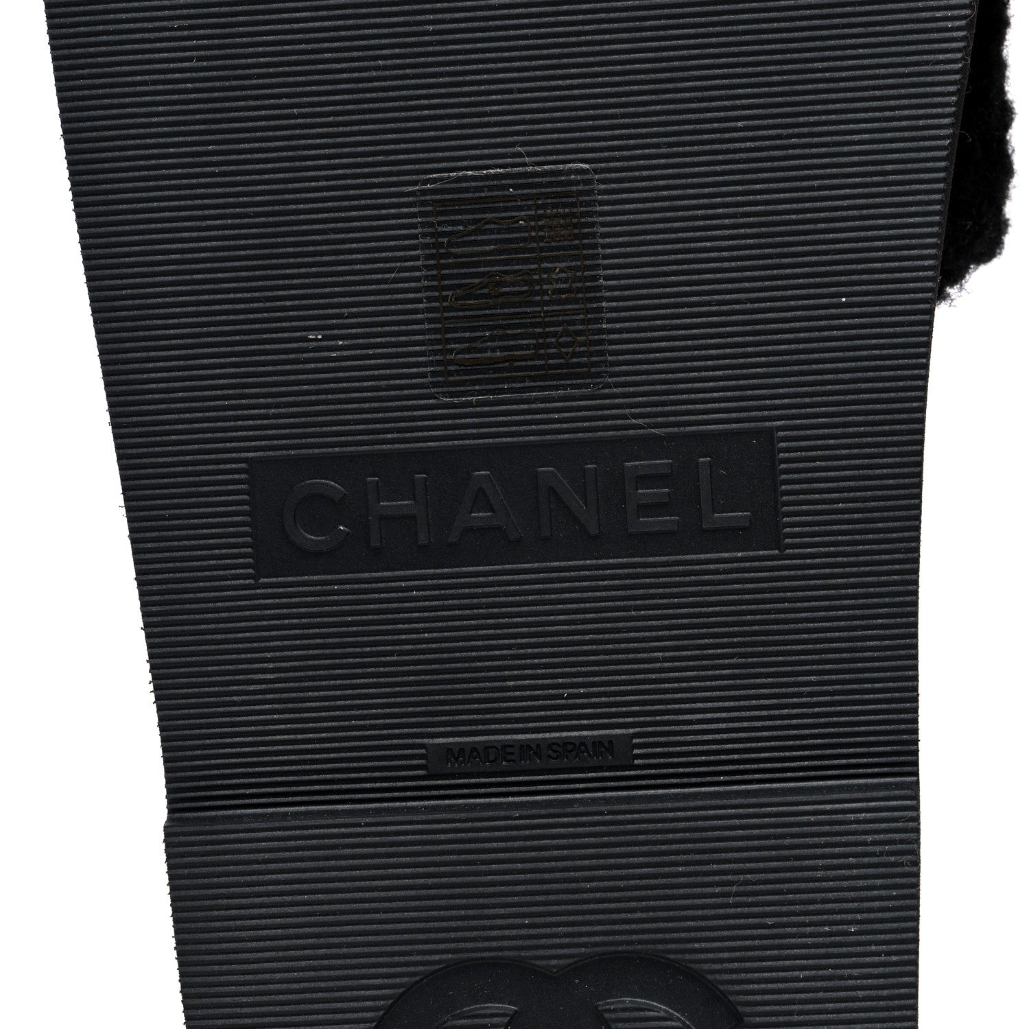 Chanel Fabric Pearl Cork CC Slip On Sandals 40 Black 6 of 7