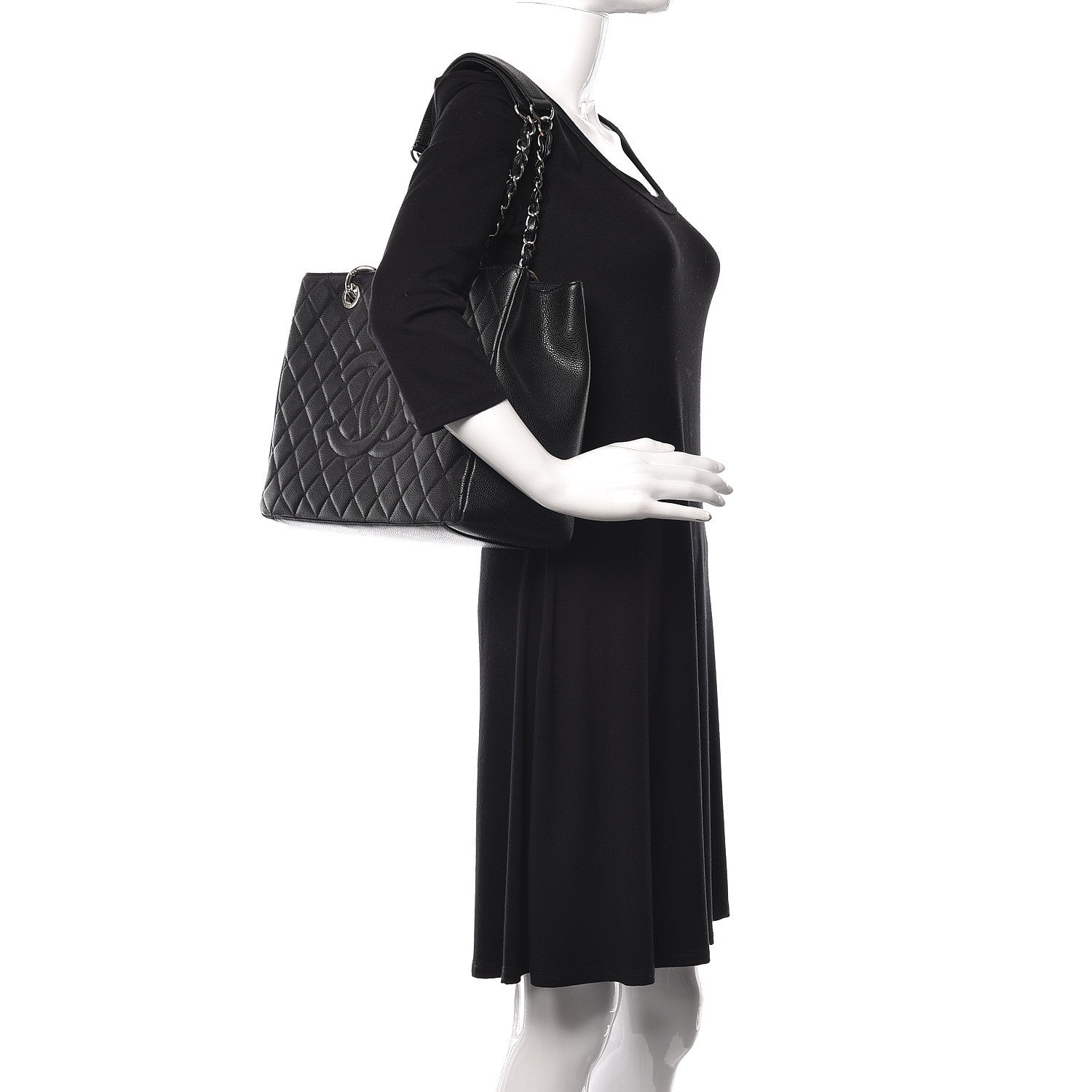Chanel Caviar Quilted Grand Shopping Tote GST Black 2 of 11