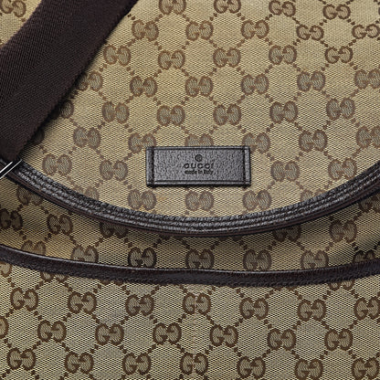 Gucci Monogram Natural Pigskin Large Diaper Bag Beige Ebony Cocoa Dark Chocolate 12 of 12