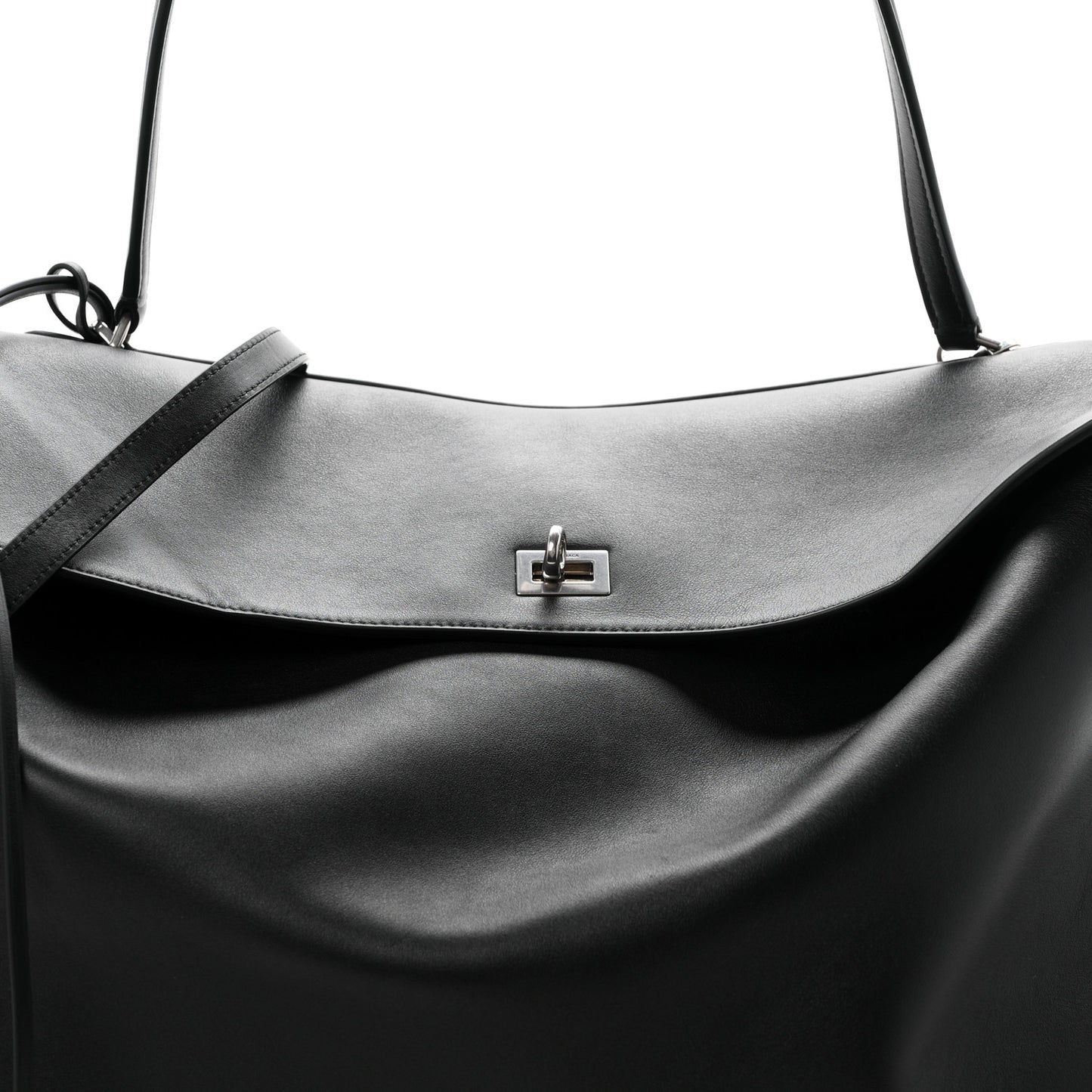 Smooth Calfskin Rodeo XL Top Handle Handbag Black
