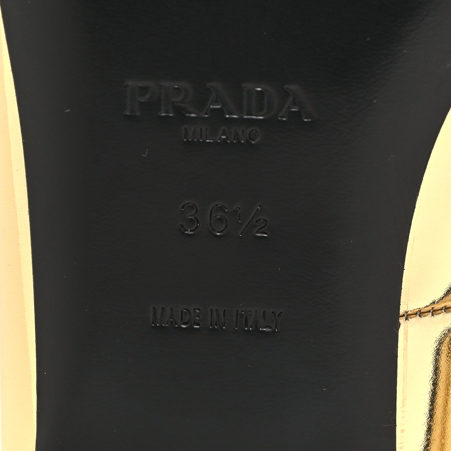 Prada Metallic Calfskin Metal Triangle Logo Ankle Strap Ballerinas 36.5 Platino 6 of 8