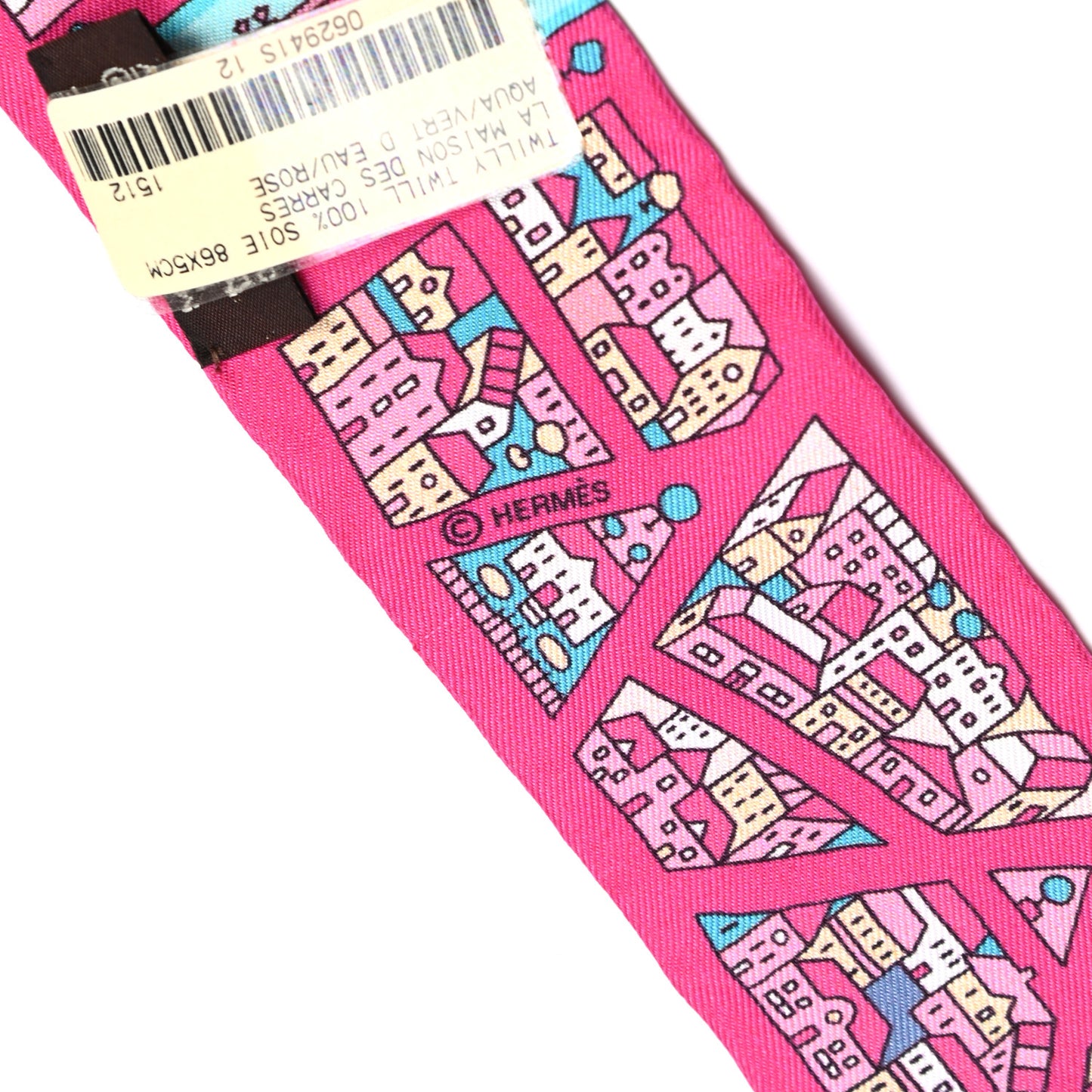 Silk La Maison des Carres Twilly Aqua Vert D Eau Rose