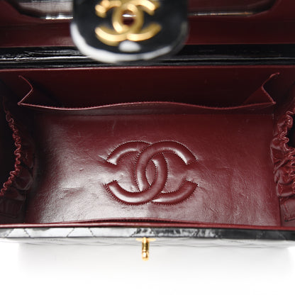 Chanel Patent Quilted Vanity Train Case Black 4 of 10