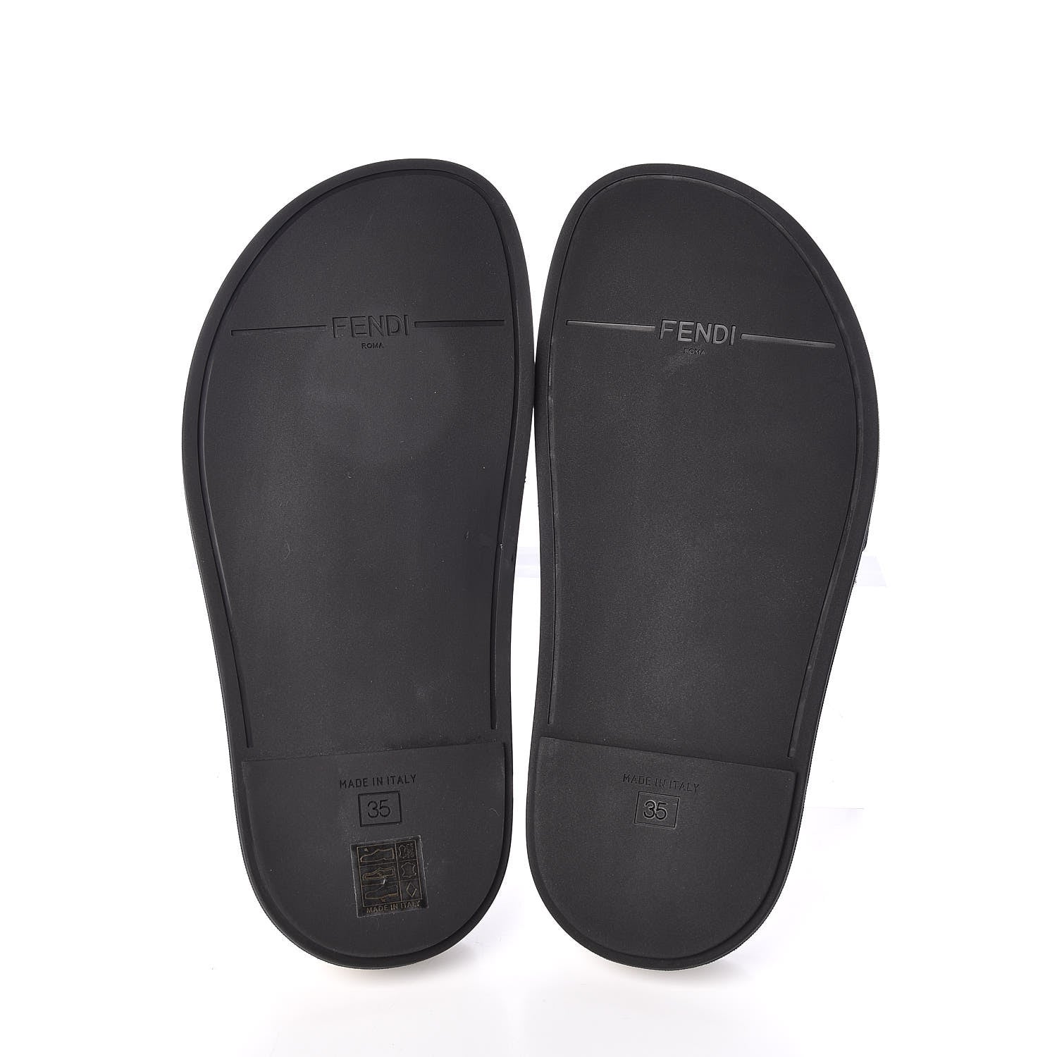 Fendi X FILA Glazed Fabric Calfskin FF 1974 Mania Slide Sandals 35 Mogano Panna Blueberry Caipiroska 5 of 9
