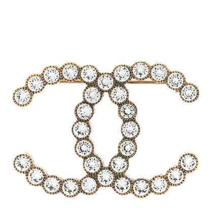 Chanel Metal Crystal City of Lights CC Brooch Gold 1 of 4