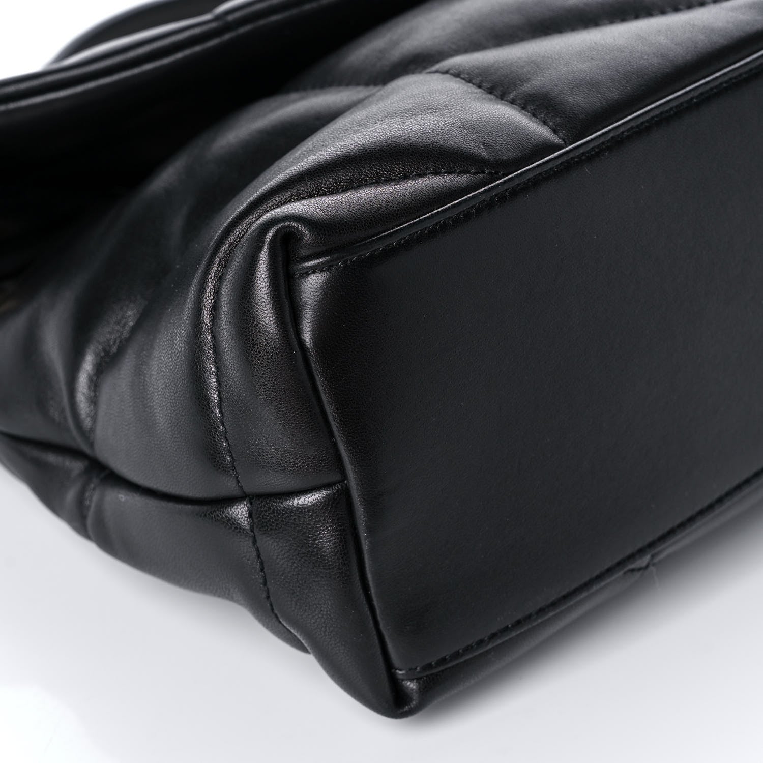 Saint Laurent Lambskin Quilted Small Loulou Puffer Monogram Chain Satchel Black 10 of 13