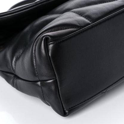 Saint Laurent Lambskin Quilted Small Loulou Puffer Monogram Chain Satchel Black 10 of 13