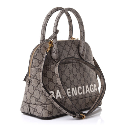 Balenciaga X GUCCI GG Supreme Monogram Small Ville Top Handle Beige Ebony 2 of 10