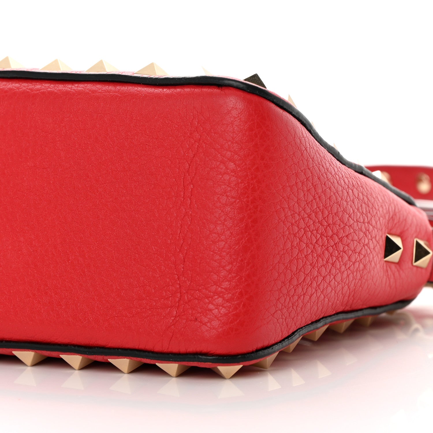 Valentino Garavani Pebbled Calfskin Small Rockstud Flip Lock Shoulder Bag Rouge Pur 9 of 13