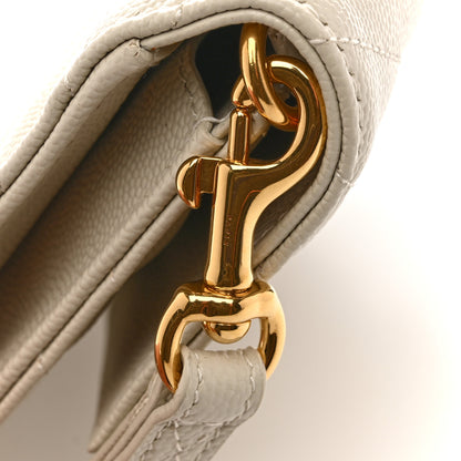 Saint Laurent Grain De Poudre Matelasse Chevron Monogram Envelope Clutch Crema Soft 11 of 12