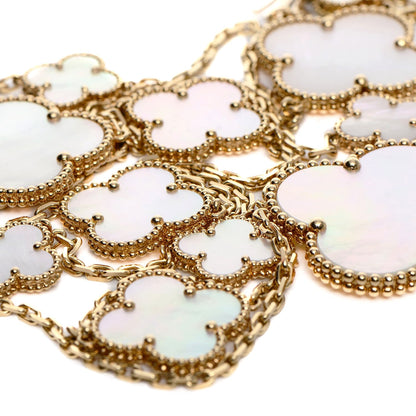 Van Cleef & Arpels 18K Yellow Gold Mother of Pearl 11 Motifs Magic Alhambra Necklace 5 of 6