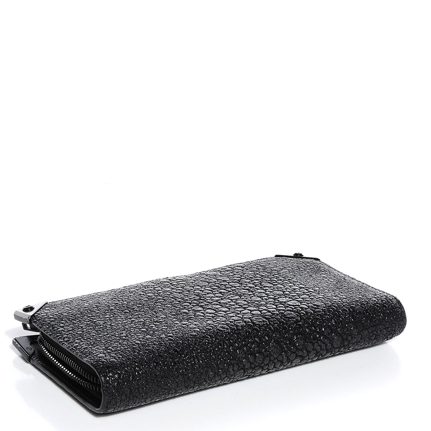 Textured Leather Prisma Continental Wallet Black