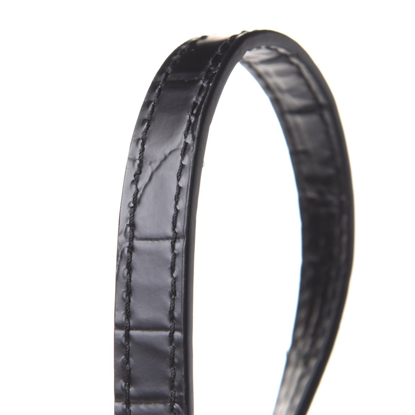 Semi Shiny Calfskin Crocodile Embossed Neo Classic Black Hardware Mini City Black