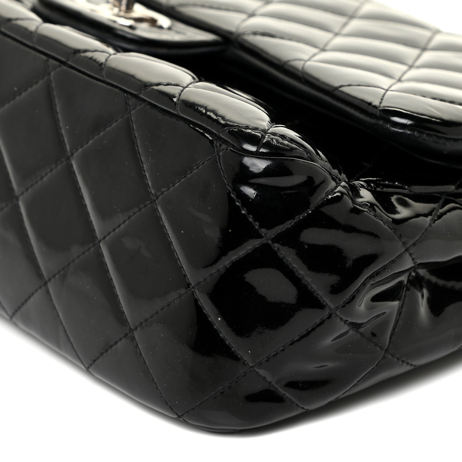 Chanel Patent Quilted Jumbo Double Flap Black 6 of 22