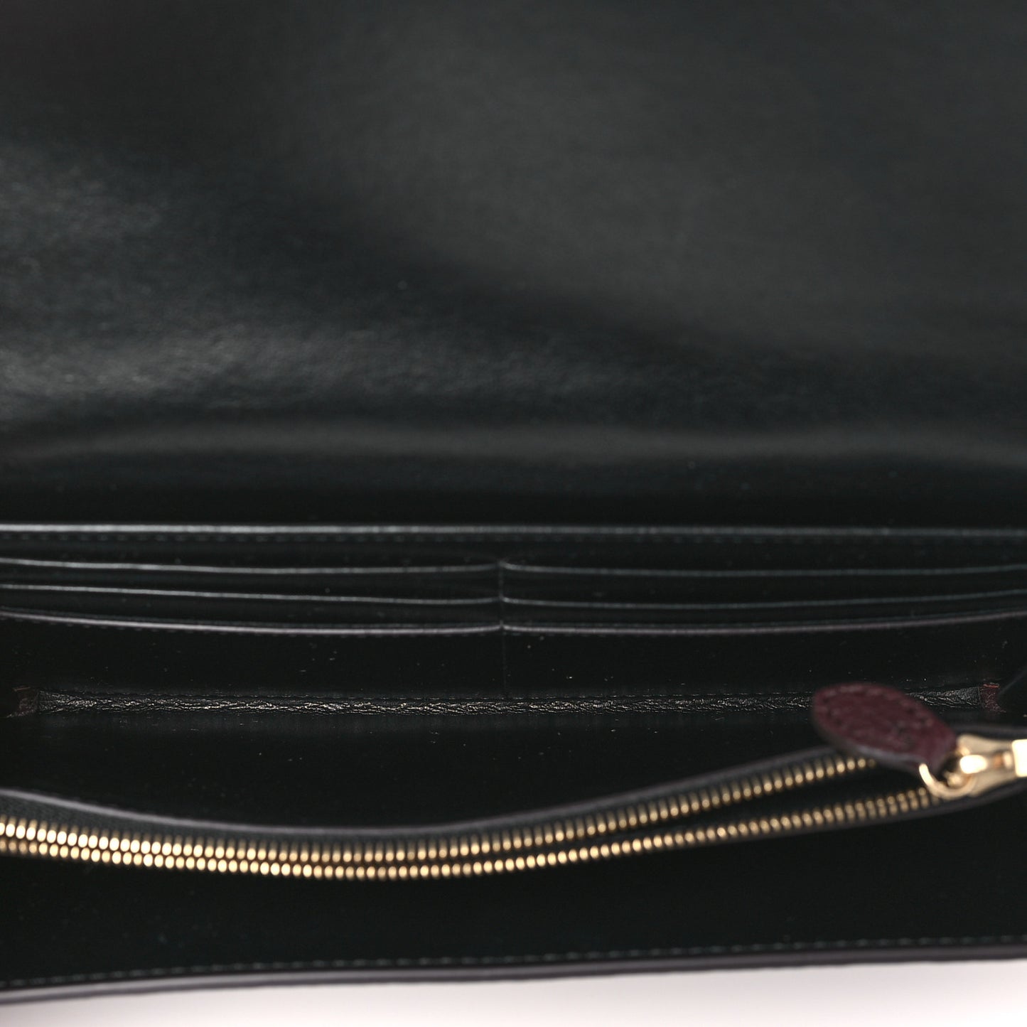 Heavy Grain Calfskin Continental Wallet Oxblood