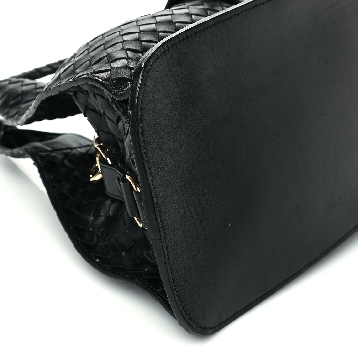 Bottega Veneta Nappa Intrecciato Shoulder Bag Black 8 of 9