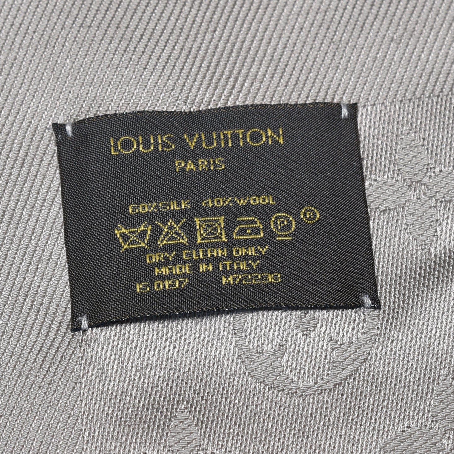 Silk Wool Monogram Shawl Verone