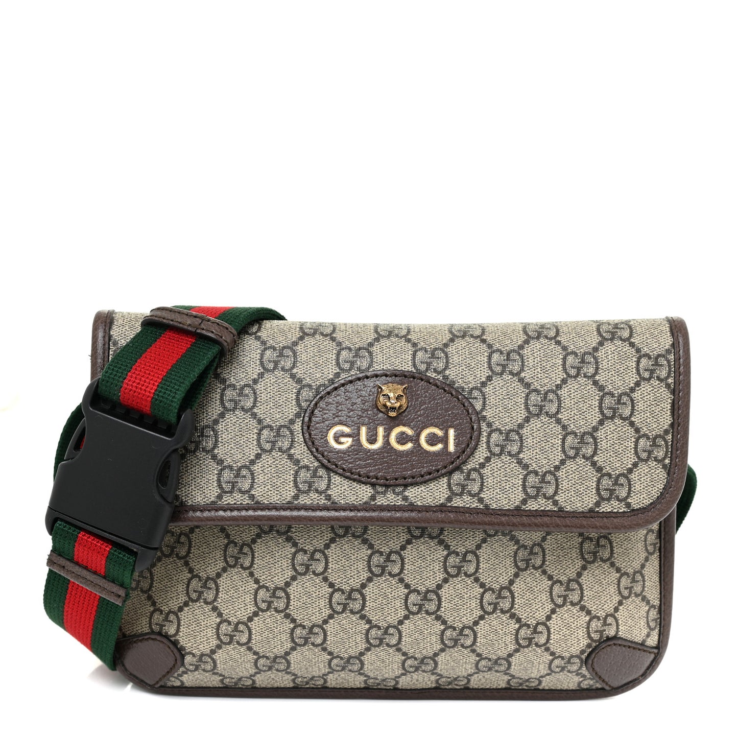 GG Supreme Monogram Neo Vintage Web Belt Bag Brown