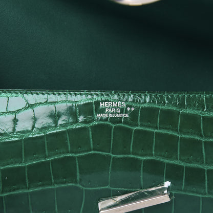 Hermes Shiny Niloticus Crocodile Egee Clutch Vert Emeraude 8 of 8