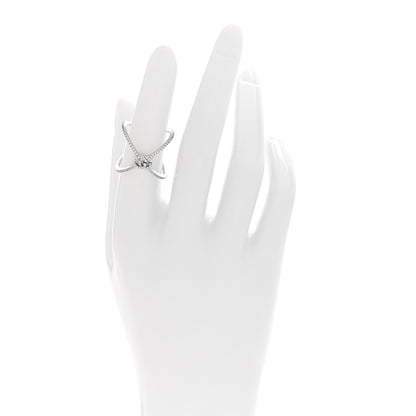 Gucci 18K White Gold Diamond Running G Cross Ring 52 6 2 of 4