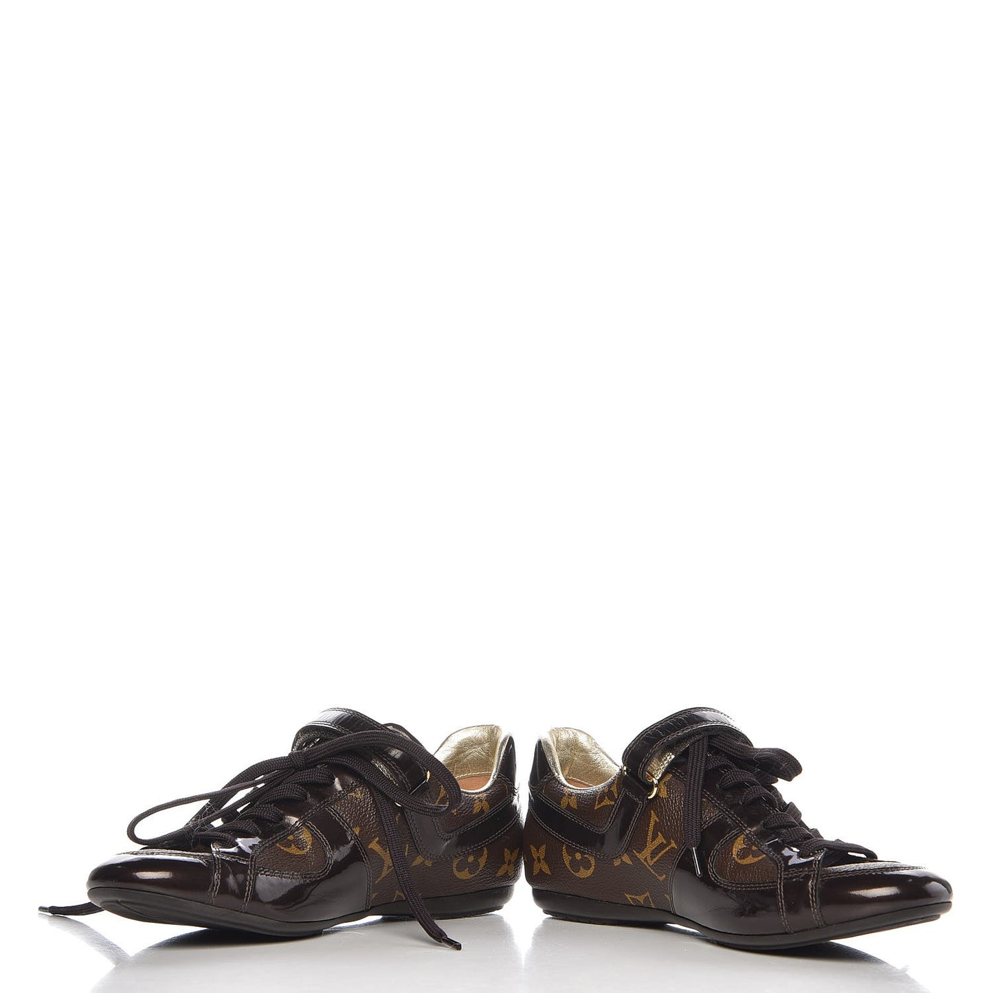 Patent Monogram Globe Trotter Sneakers 35