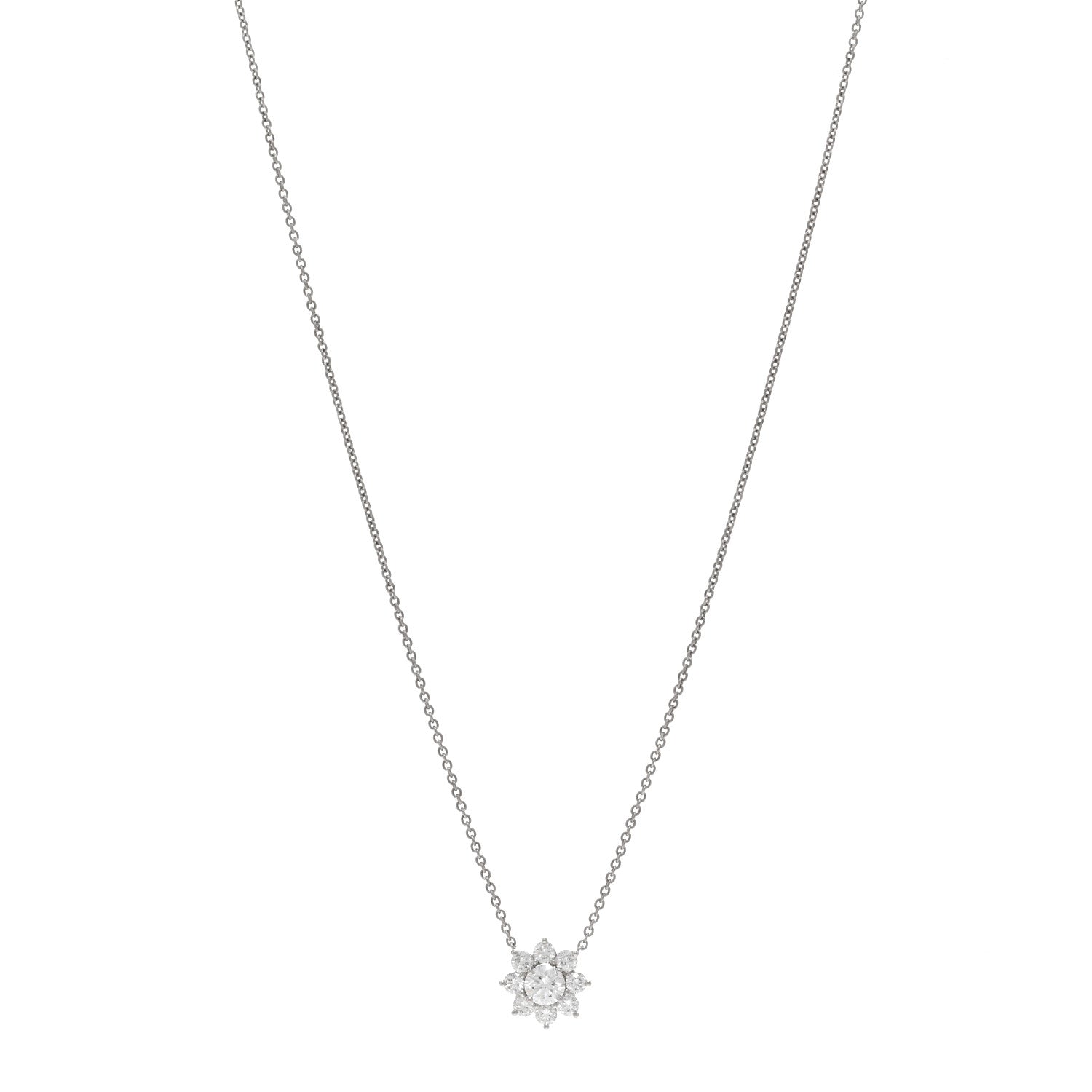 Harry Winston Platinum Diamond Petite Sunflower Pendant Necklace 1 of 5