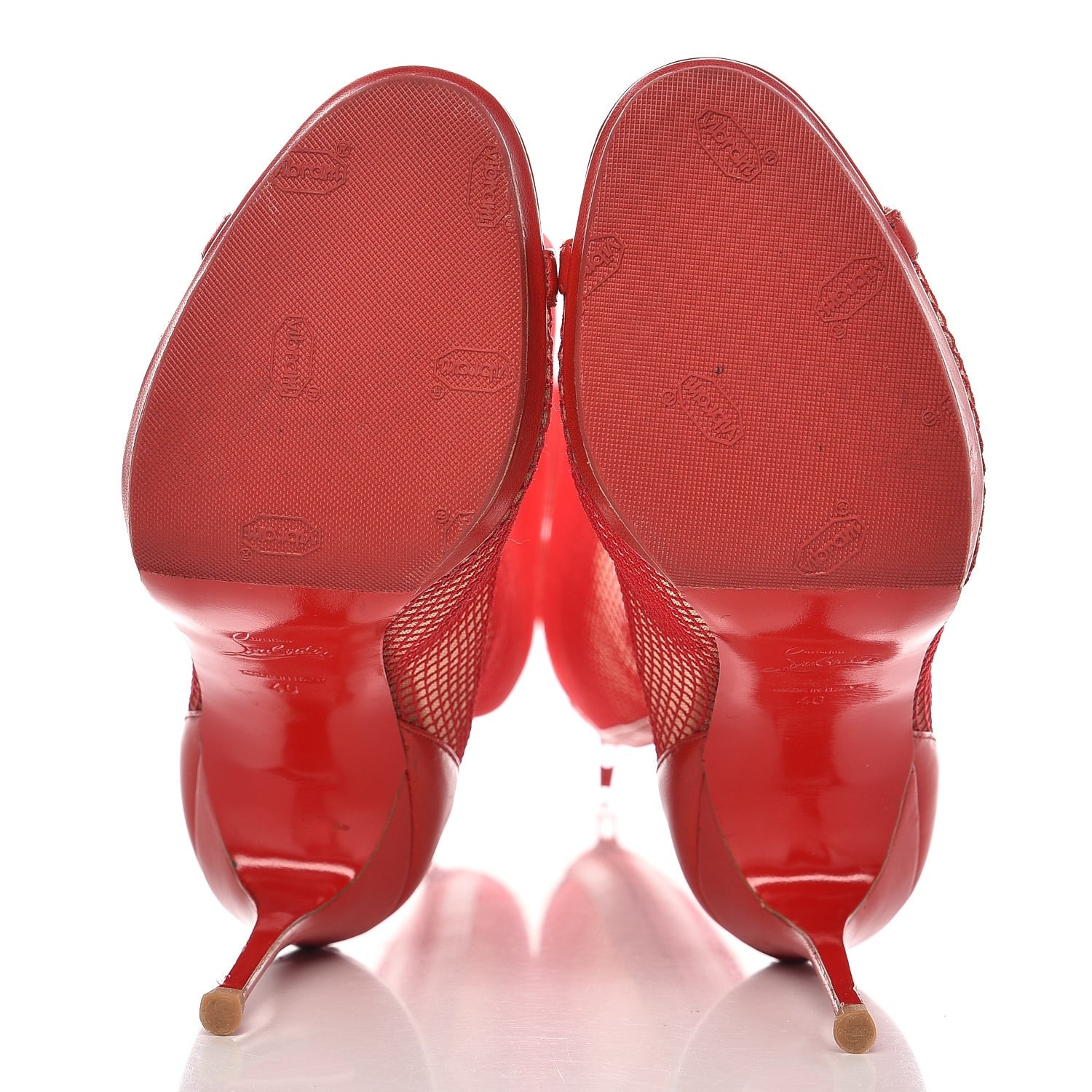 Christian Louboutin Fishnet Alta Dentelle 120 Boots 40 Red 5 of 11