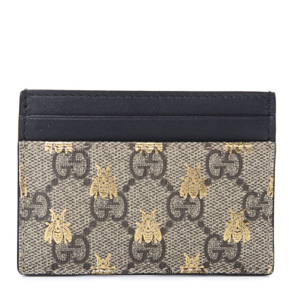 Gucci GG Supreme Monogram Bees Card Holder Black 1 of 7