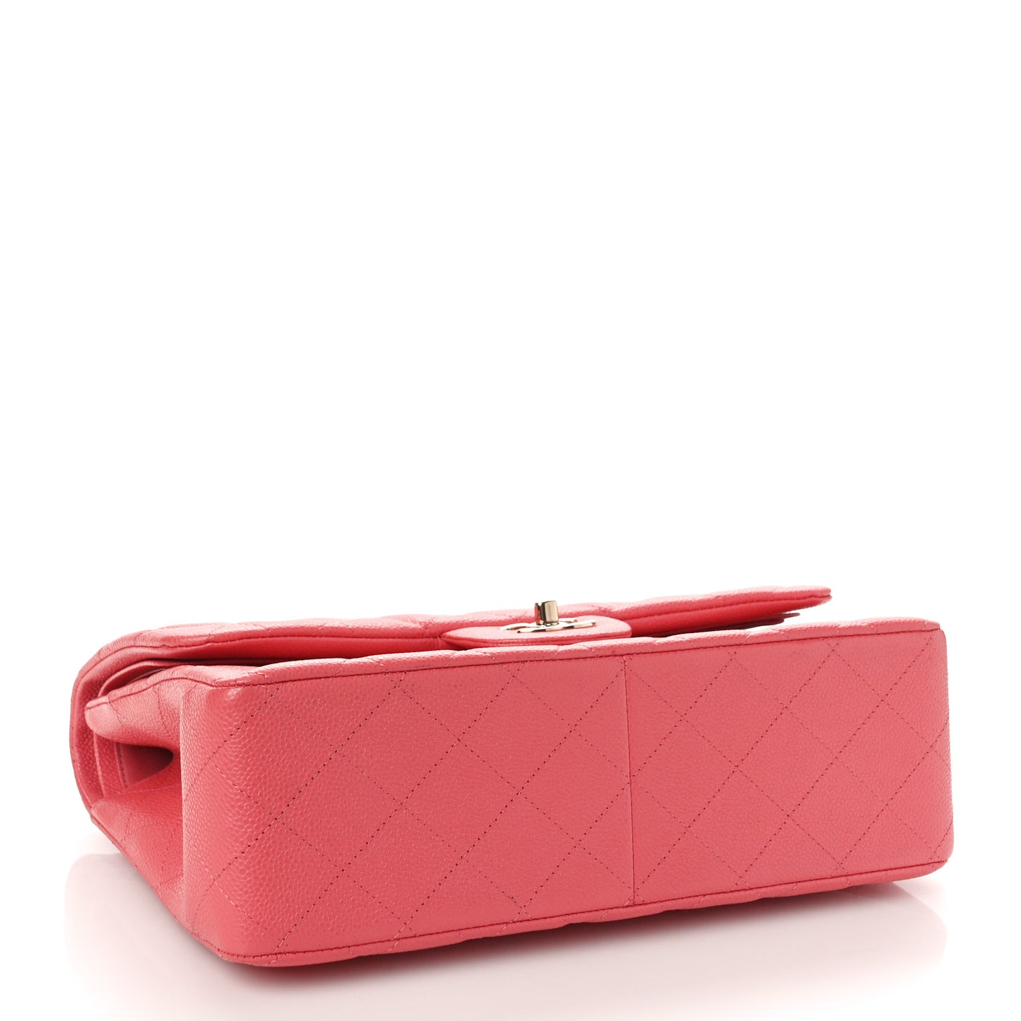 Caviar Quilted Jumbo Double Flap Dark Pink