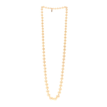 Chanel Graduated Pearl Long Necklace Gold White 3 of 5