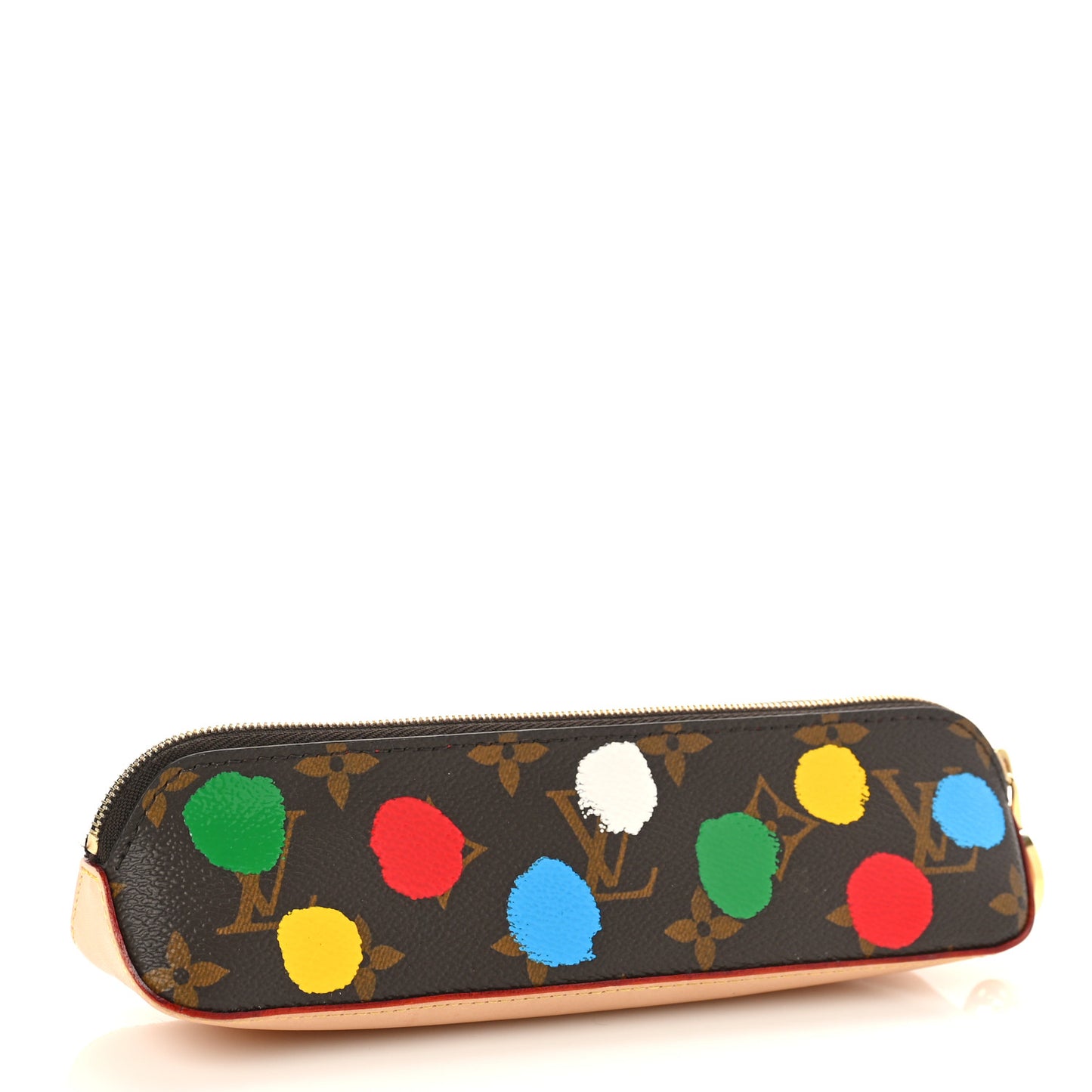 X YK Monogram Dots Elizabeth Pencil Pouch Multicolor
