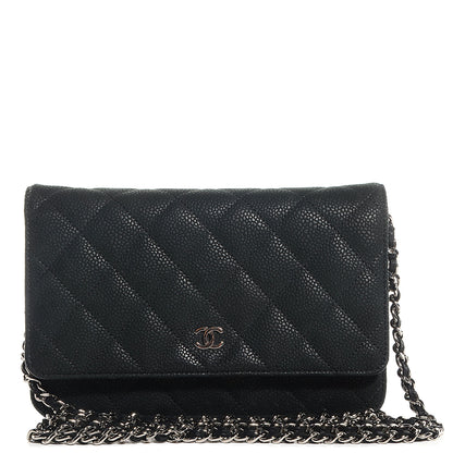 Chanel Iridescent Caviar Wallet on Chain WOC Black 1 of 9