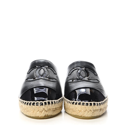 Chanel Goatskin Patent CC Espadrille Mules 37 Black 2 of 11