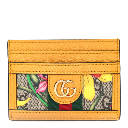 Gucci GG Supreme Monogram Flora Web Ophidia Card Holder Beige Multicolor Crop 1 of 7