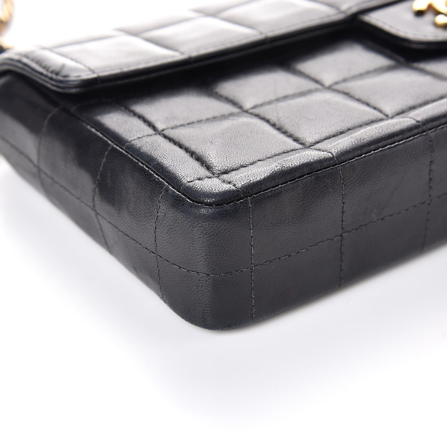 Chanel Lambskin East West Chocolate Bar Flap Black 12 of 15