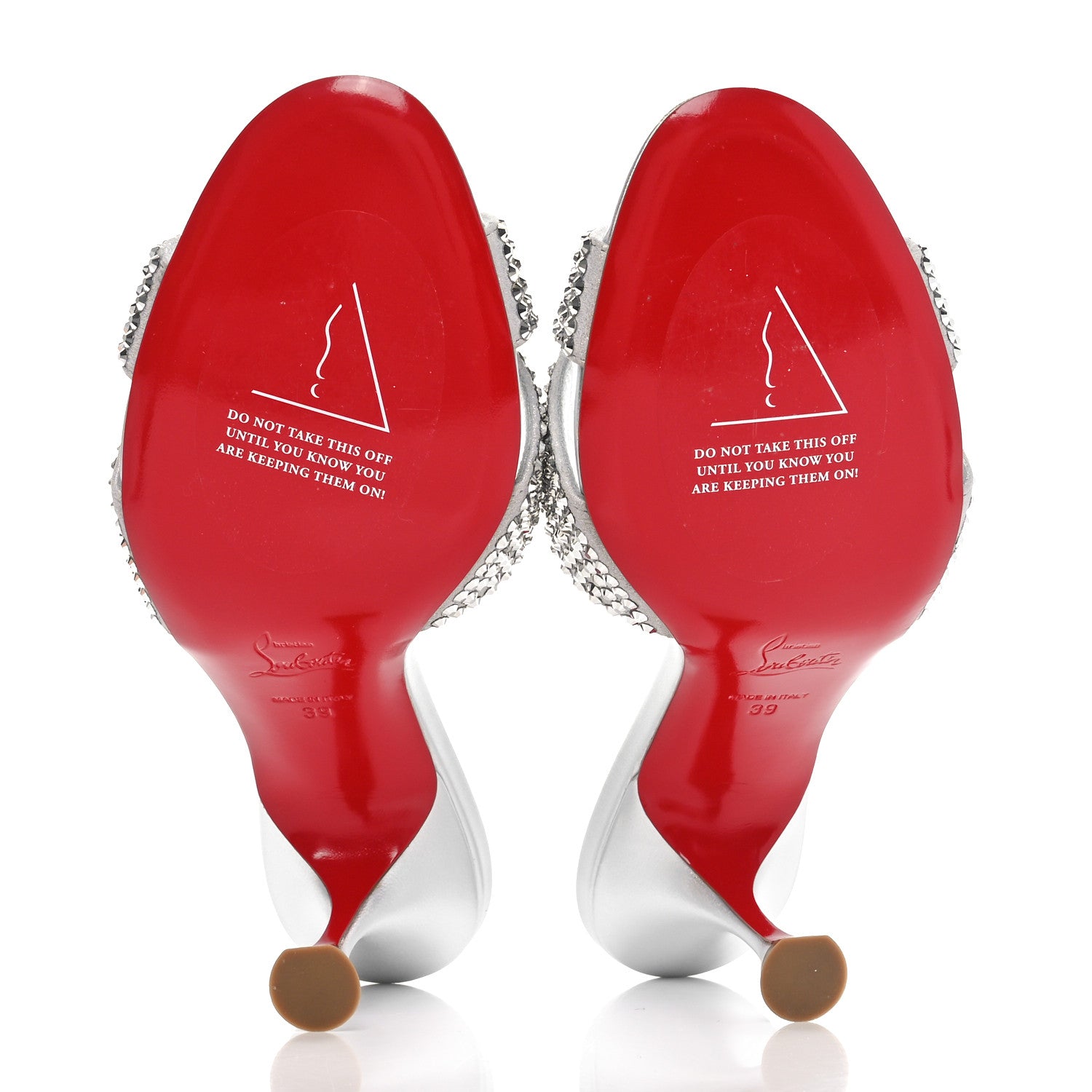 Christian Louboutin Suede Metallic Kid Lambskin Strass Mariza Is Back 85 Sandals 39 Silver 5 of 8