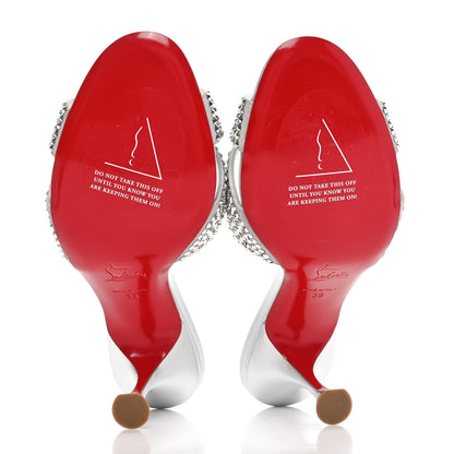 Christian Louboutin Suede Metallic Kid Lambskin Strass Mariza Is Back 85 Sandals 39 Silver 5 of 8